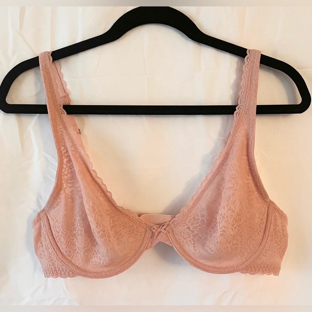 Aerie Baby Pink Sheer Bralette Size 36D